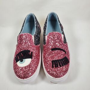 Chiara Ferragni Flirting Winking Glitter Sneakers EU Sz 36, US Sz 5.5